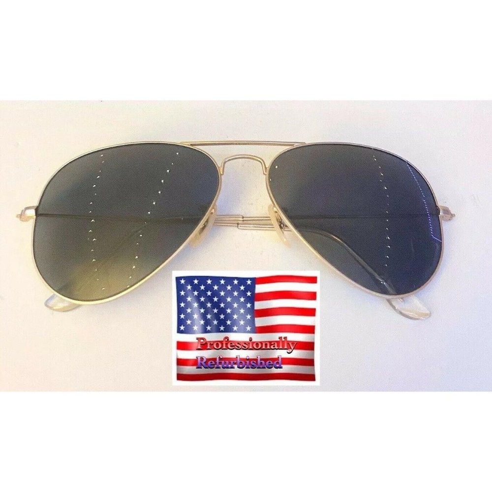 Ray Ban RB3025 Matte Gold Fashion Aviator Sunglass
